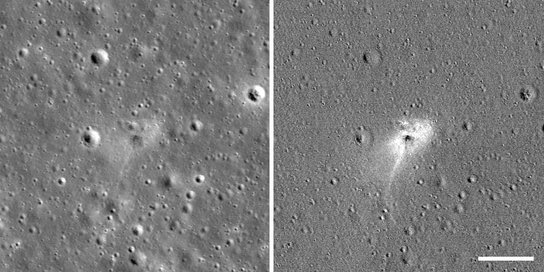 NASA опубликовало снимки места падения израильского лунохода