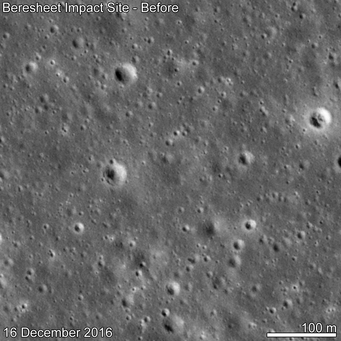 NASA опубликовало снимки места падения израильского лунохода