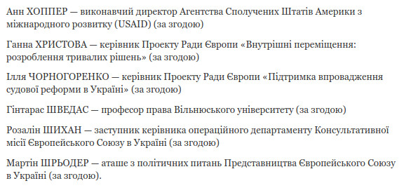 Президент утвердил персональный состав Комиссии по вопросам правовой реформы