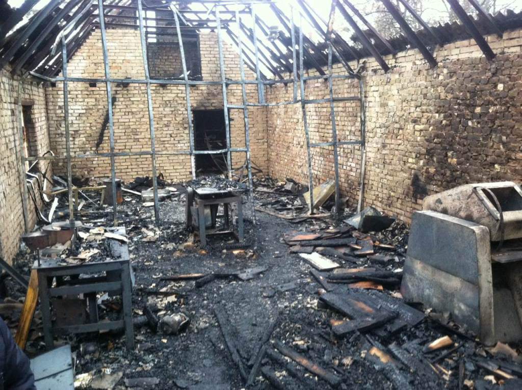 В Киевской обл. горели гаражи одного из частных предприятий