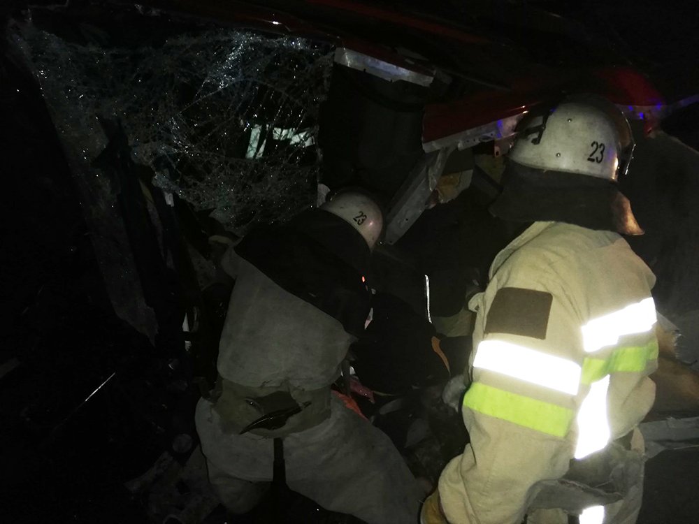 В Николаевской области легковушка врезалась в автобус, погибли мужчина и его двое детей