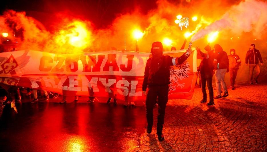 В Перемышле на марше орлят участники кричали Смерть украинцам возле украинского центра